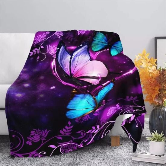 Couverture Polaire Minni Avec Papillons - 140 X 100 Cm - Licence Officielle - Certifiée OEKO-TEX