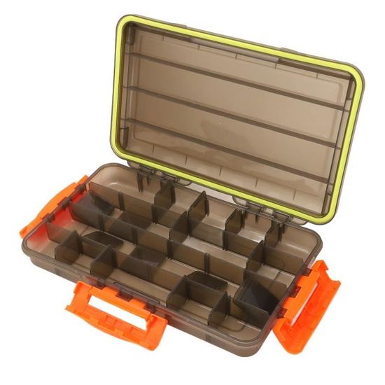 Boîte De Rangement Pour Pêche à La Carpe - 2 + 1 Compartiments, Avec Séparateurs Et Broches, En ABS Vert - 12