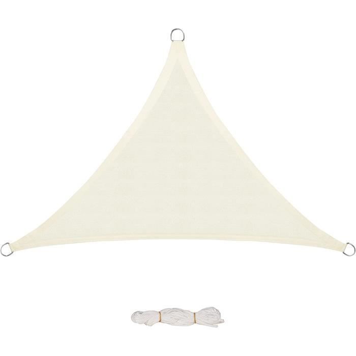 Toboli Vela Solar Triangular 2,5x2,5x3,5m - Protección UV Para Jardín, Terraza, Balcón O Camping - Resistente Al Viento, Incluye Cuerdas