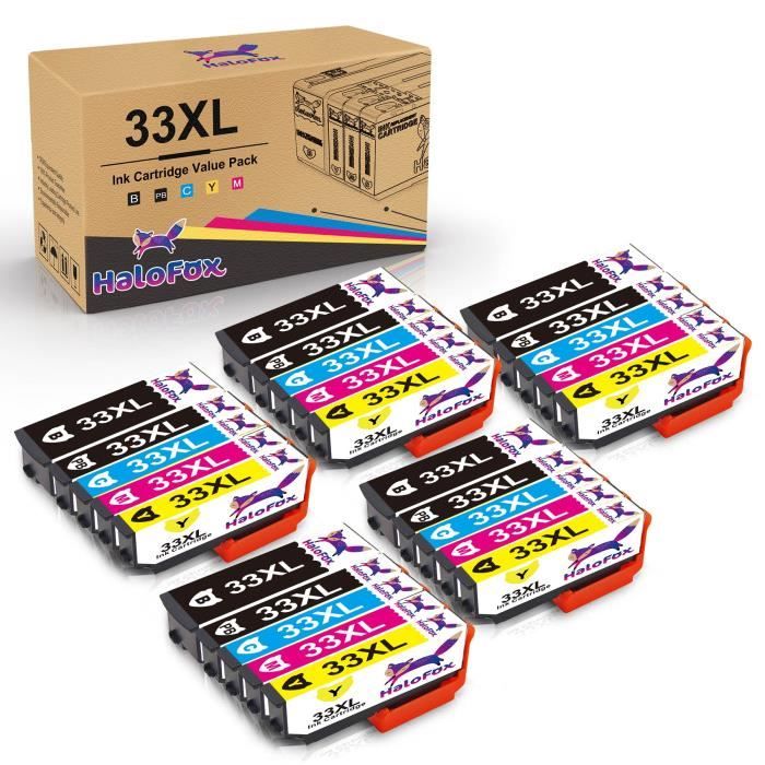 HALOFOX 25 Pack Cartouche Epson XP7100 XP540 XP530 XP640 XP635 XP