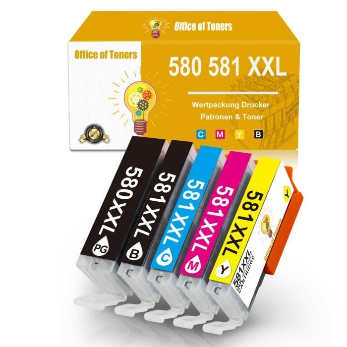 4 Cartouches D'encre Cyan C-581 Pour Canon PIXMA – Compatibles TS6200, TS8150, Etc., 12ml