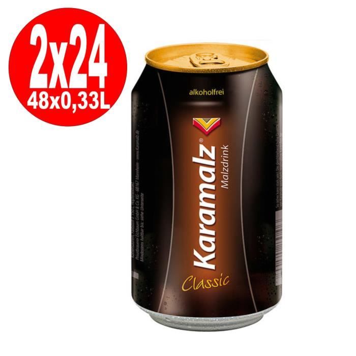 2 x 24 x bidons de Karamalz Classic 0,33 L de bidons jetables sans alcool
