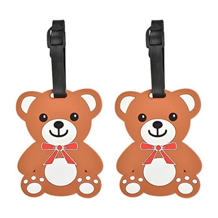 Bracelet De Montre Vendu Seul L7U4Z Animaux Etiquettes de bagages étiquettes Valise mignon (Set of 2) (