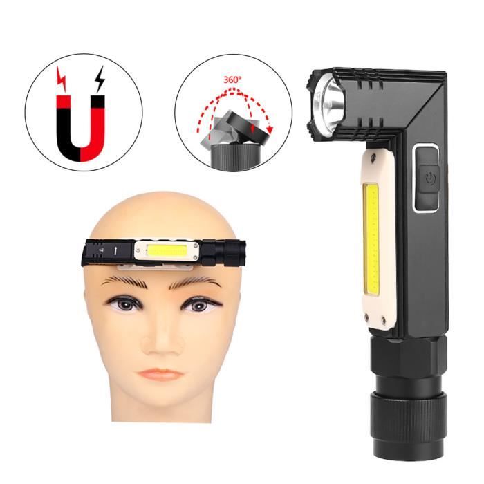 LAMPE ELECTRIQUE Lampe de travail multifonction COB Q5 LED ajuster la lampe de poche USB rechargeable Fu770