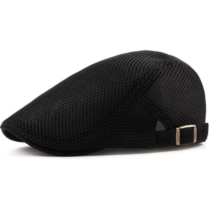 Hommes Casquette plate Duckbill Beret Ivy Gatsby Buveur Conducteur Cabbie Casquette Chapeau De Chasse Noir