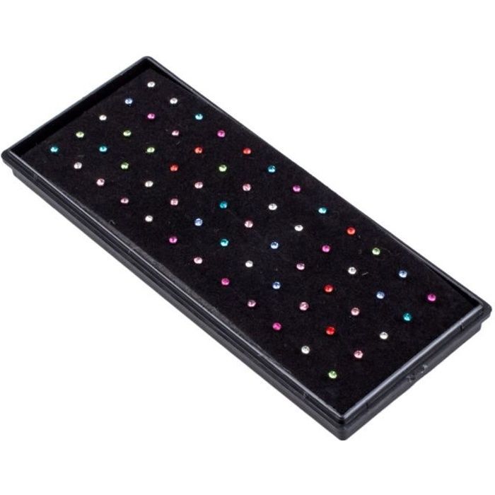 Lot De 60 Piercings Pour Le Nez Strass Mulicolores 1,5 mm - Acier Chirurgical 316L
