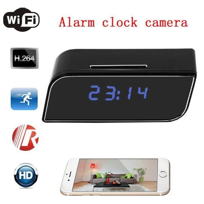 NEUFU HD 1080P Wifi Caméra Espion Sans Fil IR Réveil Spy Détection Mouvement Vision Nuit EU PLUG