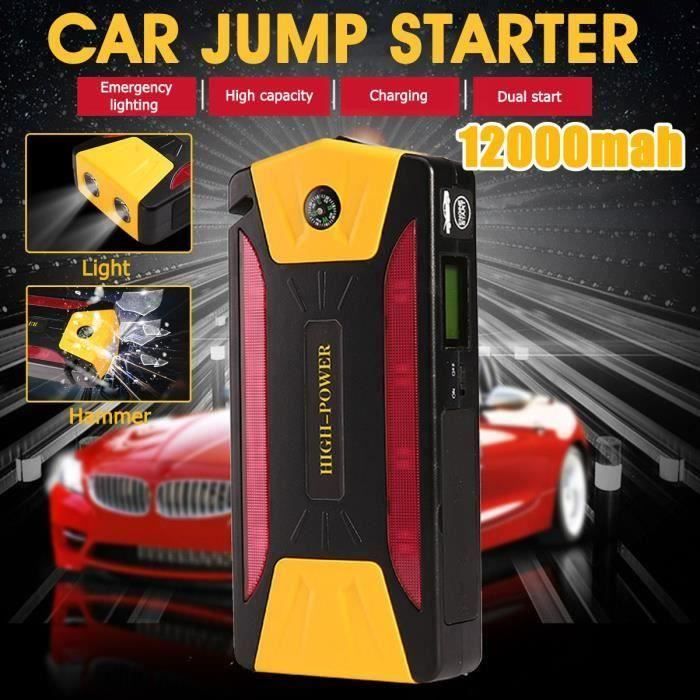 Démarreur Batterie Chargeur Kit pour Voiture 12000mAh 12V PRISE US Fe66468