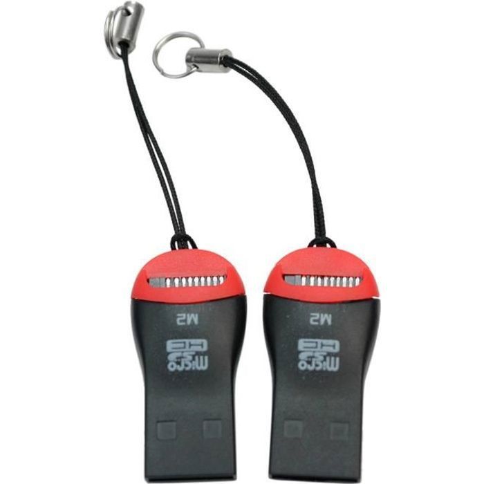 2x USB 2.0 Lecteur de Carte Mémoire Adaptateur Reader pr Micro SD Accessoire