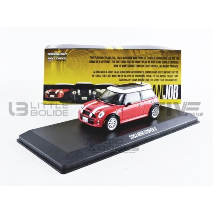 Voiture Miniature de Collection - GREENLIGHT COLLECTIBLES 1/43 - MINI (NEW) Mini Cooper S - The Italian Job 2003 - Red / White -