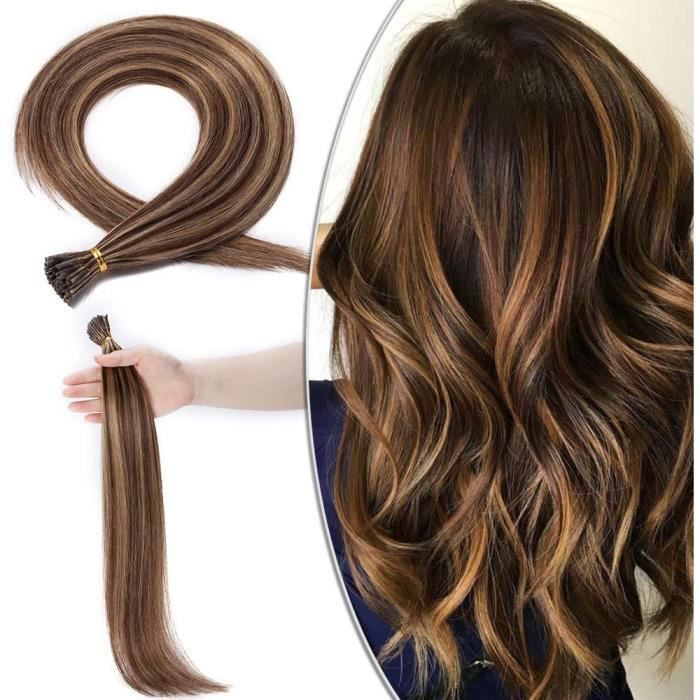 Extensions de cheveux et perruques et accessoires Extension Cheveux Naturel Rajout Pose a Froid Pre Bonded I Tip - 100 M 250727