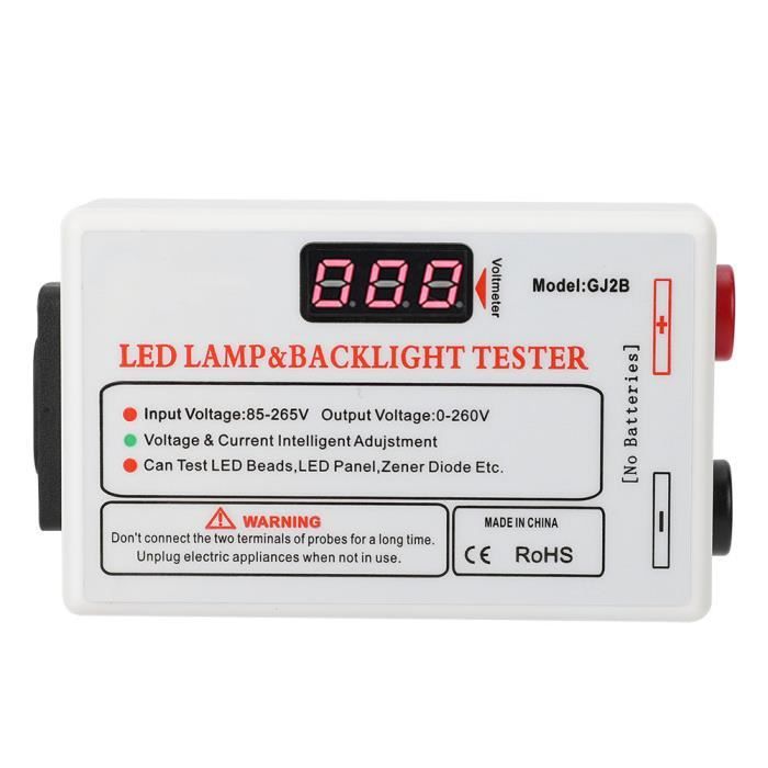 Akozon Testeur LED 0-260V testeur de LED multifonctionnel testeur de rétroéclairage TV outil de test de maintenance 220V prise ue