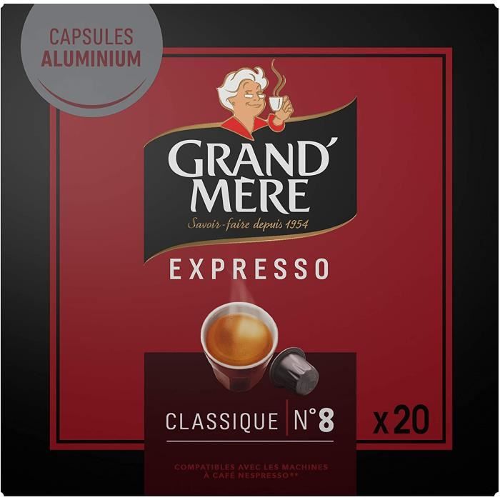 Grand Mère Café - 200 Capsules Expresso Classique Intensité 8 - compatibles Nespresso®* (lot de 10 x 20)
