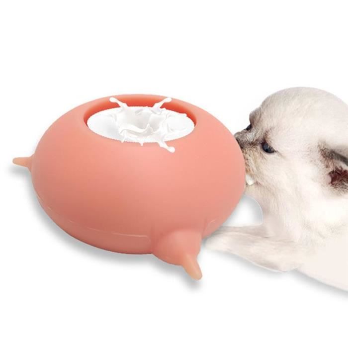 rose - Bol d'alimentation en Silicone pour animaux de compagnie, 3 tétines pour chiots, chatons, chatons, chi