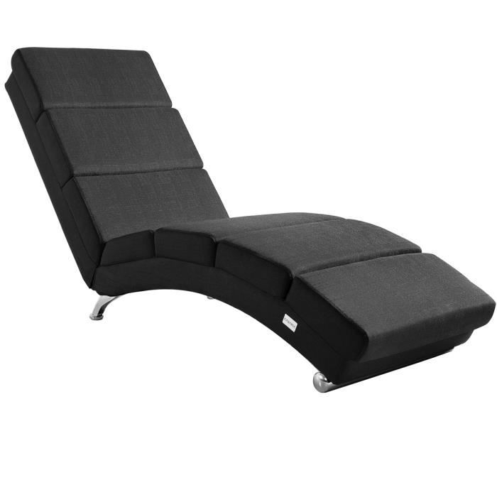 Casaria - Méridienne « London » • Chaise de Relaxation • Chaise Longue d’intérieur • Design - Ergonomique Pieds chromés anthracite