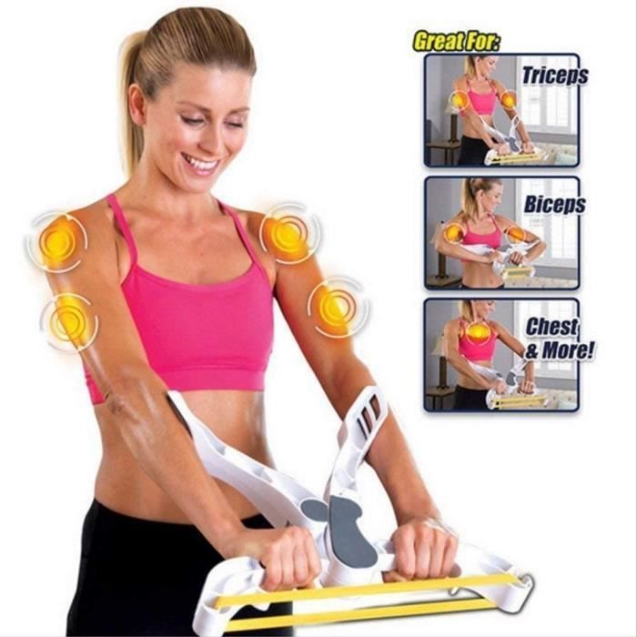 DAMILY® Wonder Arms Appareils Bras Entraînement Équipement Avant Bras Exerciceur Arm Upper Body Workout Machine avec 3 Bandes Blanc