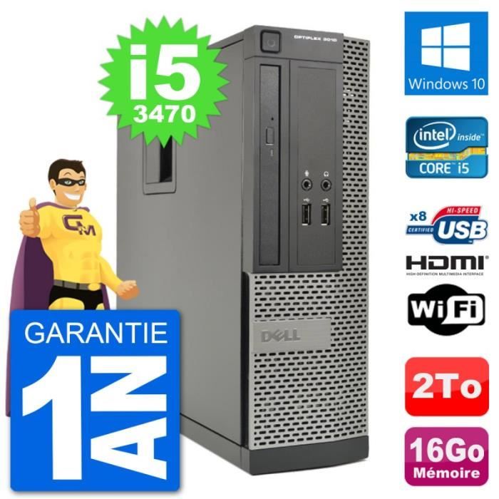 PC Dell OptiPlex 3010 SFF Intel i5-3470 RAM 16Go Disque 2To HDMI Windows 10 Wifi