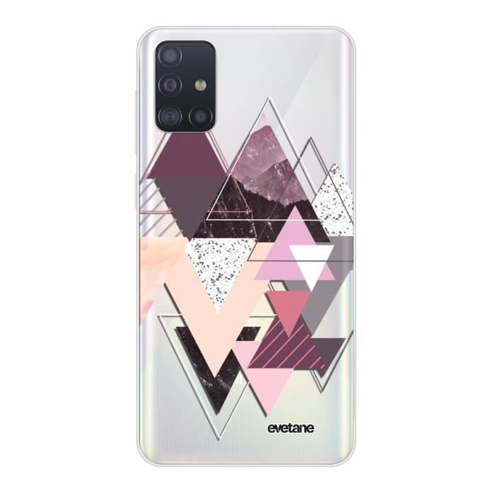 Coque Samsung Galaxy A51 5G 360 intégrale transparente Triangles Design Ecriture Tendance Design Evetane.