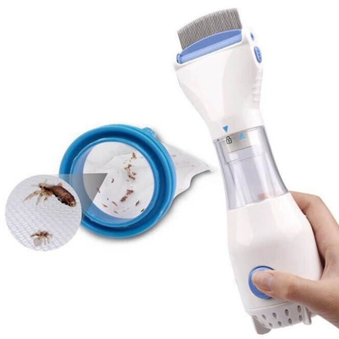 HTBE® Peigne de nettoyage des cheveux anti-poux multifonctionnel électrique pour nettoyer le peigne à puces physique