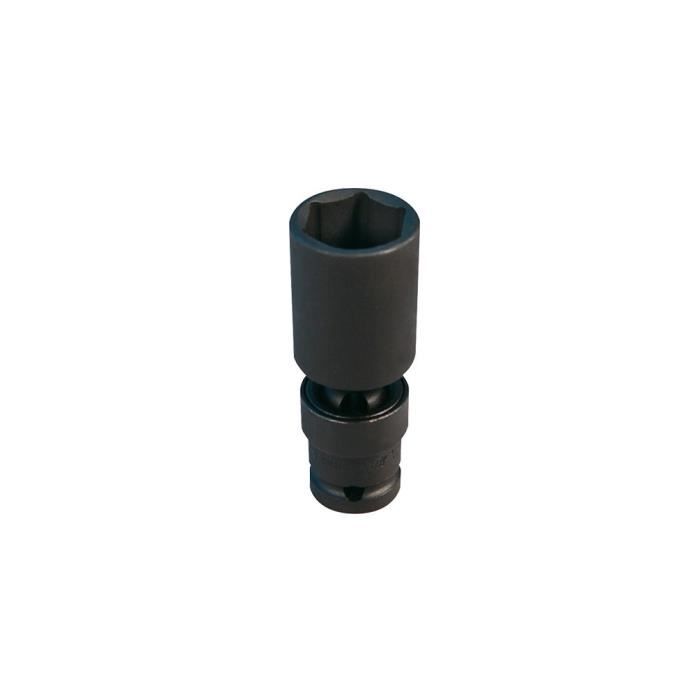 Douille à choc longue avec cardan 6 pans métrique 1/2- - 14 mm L. 91 mm