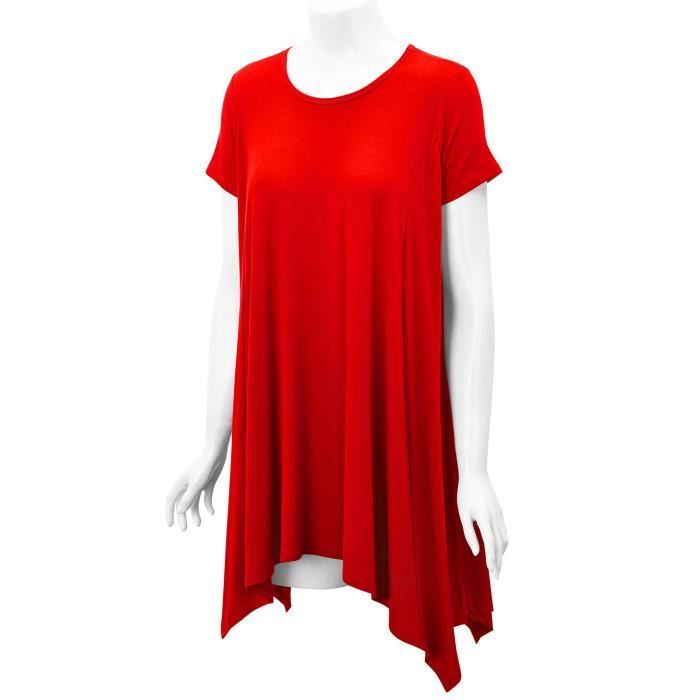 MBJ femmes court panneau latéral manches coupe ample tunique - made in usa FAUEZ Taille-36