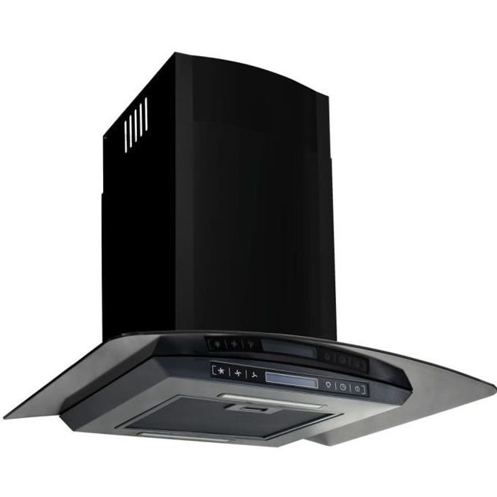 Hotte murale Hotte aspirante Acier inoxydable 756 m3-h 60 cm Noir