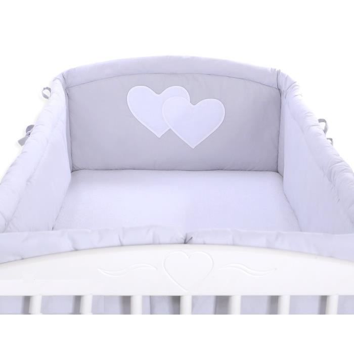 Tour de lit bébé complet 120*60 ou 140*70 gris à c