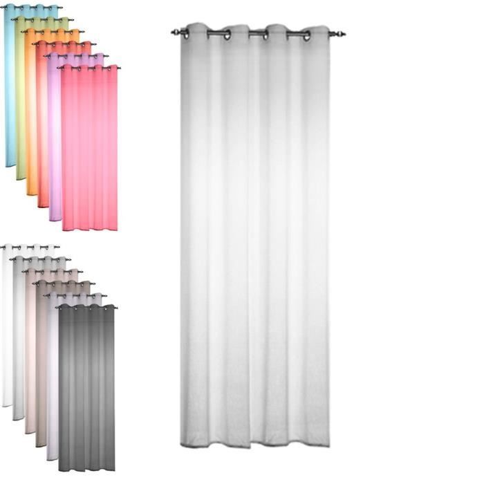 TODAY 257336 Voilage Polyester Zinc-Gris Clair 135 x 240 cm