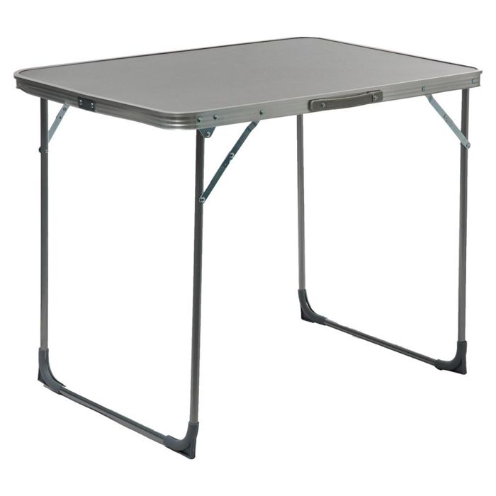 table de jardin pliante en aluminium coloris gris, bleu - longueur 80 x profondeur 60 x hauteur 70 cm