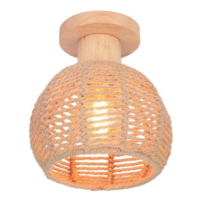 IDEGU Plafonnier en Corde de Chanvre Industrielle Lampe de Plafond Vintage Designe Edison pour Salon Chambre