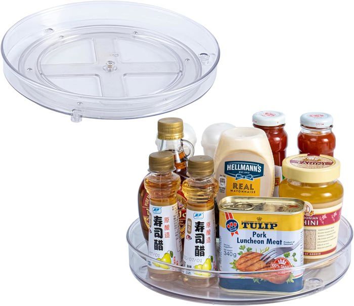 Étagère à épices Tournante En Bois Feegow - Plateau Tournant 360° 22,5x5,5 Cm - Organiseur Pour Cuisine, Bureau - Sans Assemblage (marron)