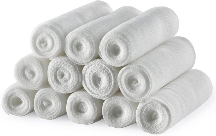 Rouleau de Compresses de Gaze pour Pansement Paquet de 12 Taille 4 ...