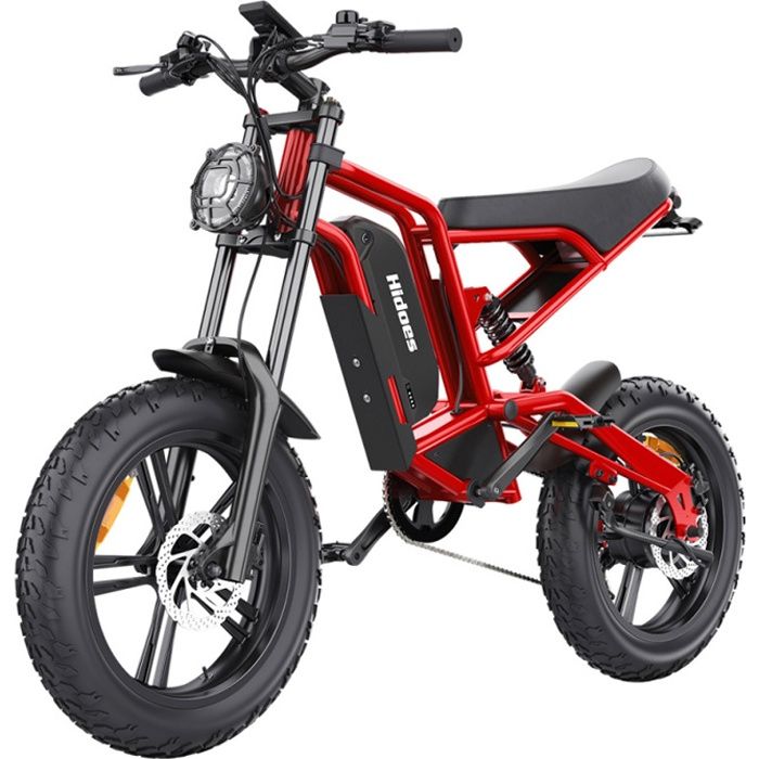 Vélo Électrique Hidoes B6 - Moteur 1200W - Batterie 48V 15 Ah - Gros Pneus 20'x4' - Autonomie 75 km - Amortisseur Hydraulique