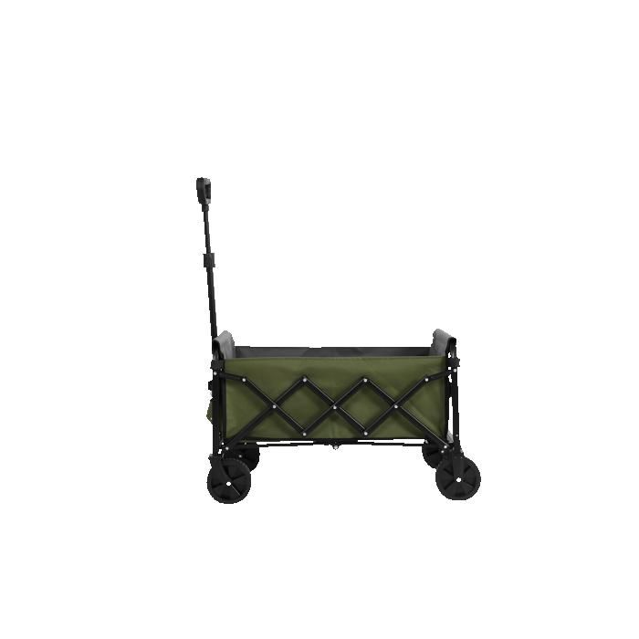 Chariot De Jardin Pliable Sillar - 100 Litres, Charge Jusqu'à 80 Kg - 4 Roues PVC, Tissu Imperméable - Poignée Extensible Et Poches à Boissons - 6
