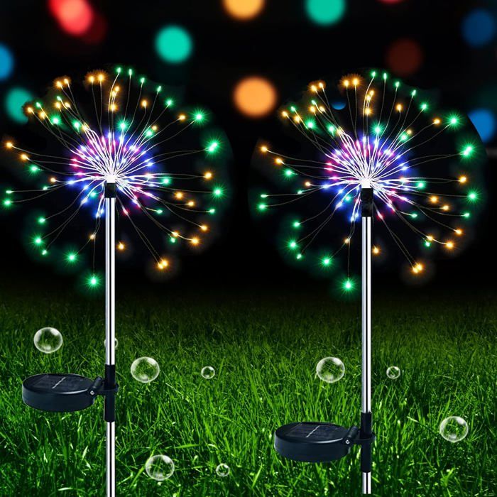 Lampes solaires extérieures - Formes de bricolage (feux dartifice bouquet) - Multicolore - 150 micro-LED - IP65