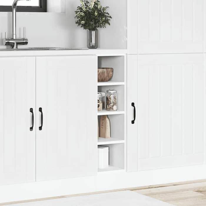 RemiseArmoire de plancher Riga - Buffet Bahut de cuisine/Meuble bas - blanc 20x445x815 cm JILIMAISON2025 7819602