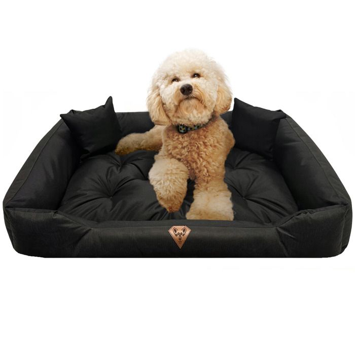 Comparer les prix de Lit Pour Chien EDANTI Imperméables Avec Coussins 145x115 Noir