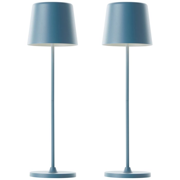 KAAMI lot de 2 lampes de jardin extérieures LED intégrée 2W nordique bleu mat KAAMI lot de 2 lampes de jardin extérieures LED intégrée 2W nordique bleu mat