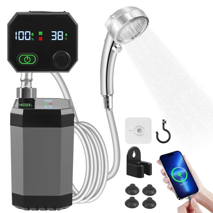 Douche De Camping Portable 8L - Tête à 10 Modes, Tuyau De 3 M, Pour Jardin, Randonnée, Plage