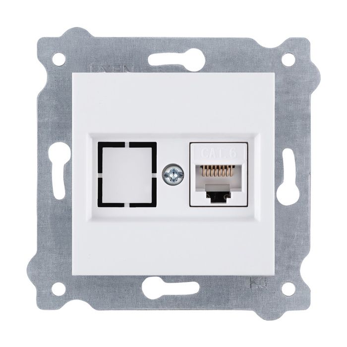 Prise informatique RJ45 - Cat.6 - Blanc - Installation encastrée ...