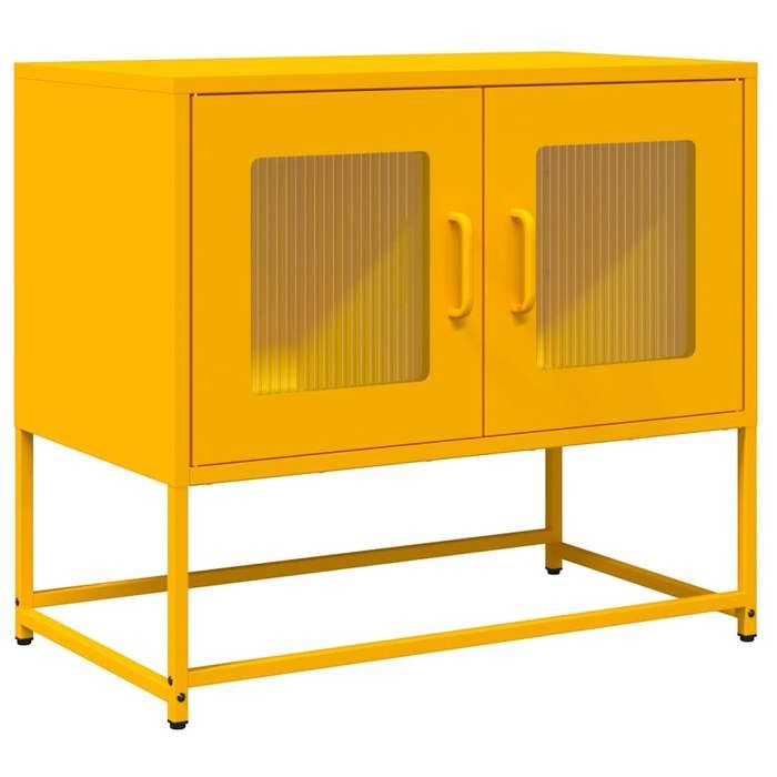 Meuble TV - Meuble tele - jaune moutarde 68x39x605 cm acier laminé à froid RUI07 5557