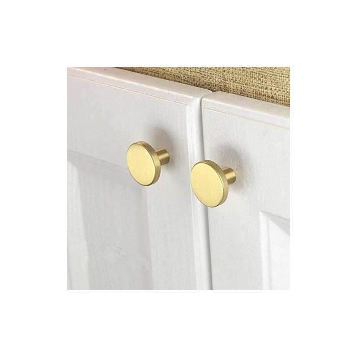 Boutons de Meuble en Laiton Brossé Boutons de Tiroir de Commode en Or Pour Armoires Placards Salle Bain et Cuisine 10 pcs