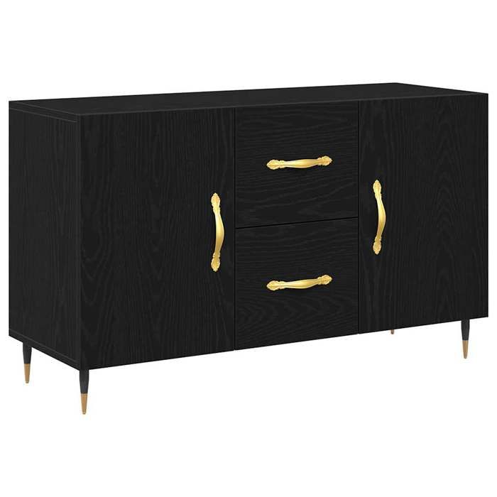 YUN@Buffet Bas Bahut Armoire Commode Sidebord Chêne Noir 100x36x60 cm - bois dingénierie @1946@