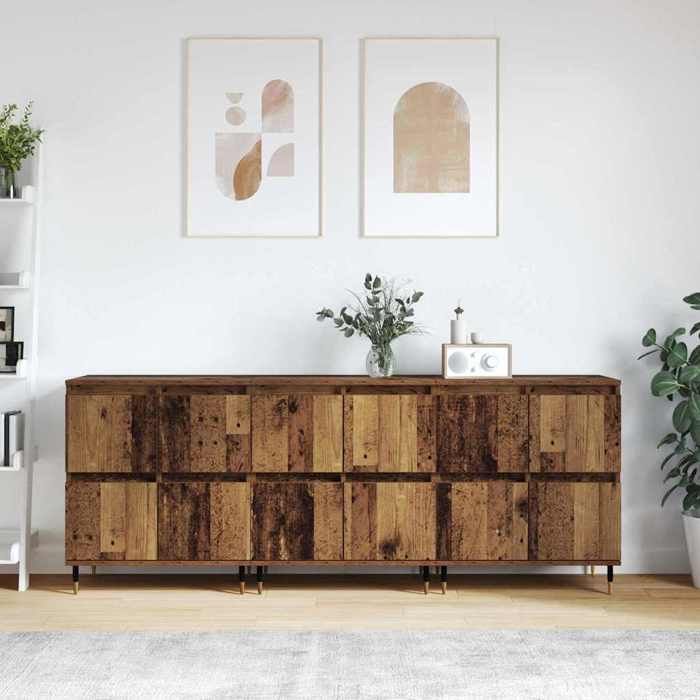 HSF®Meuble de séjour Contemporain - Buffets 3 pcs - Bois ancien - 180x35x70cm - Bois dingénierie ckd54013