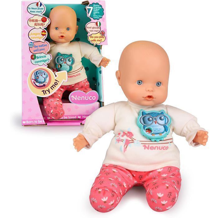 Poupée Bébé Interactive LINFUN KIDS – 30 Cm, Corps Souple, 10 Sons, Mange, Avec 3 Tenues Et Accessoires – Dès 3 Ans