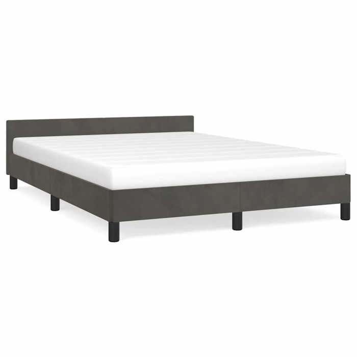 RebaisCadre de lit - 2 personnes sizepour adulte/jeunes RUIG - (sans matelas) gris foncé - 140x190cm velours SO8930994