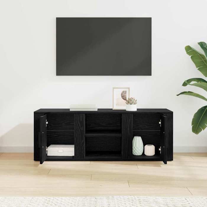 SALE Janvier MODERNE Cabinet TV - MGH - MEUBLE TV/HIFI - Avec rangement - Chêne noir 100x31 5x35 cm - Bois dingénierie TT2107