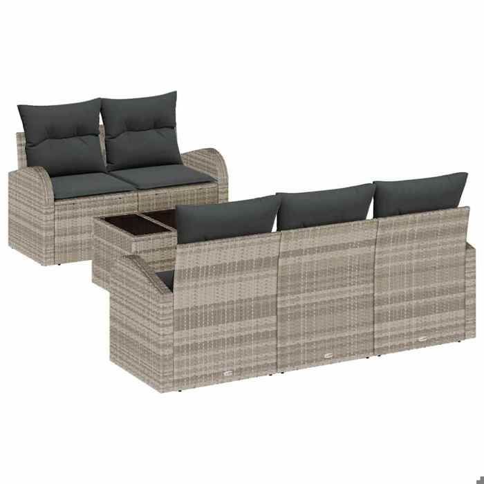 MOTHINESSTO-3821-Ensemble de canapé de jardin Gris clair 55 x 55 x 37 cm