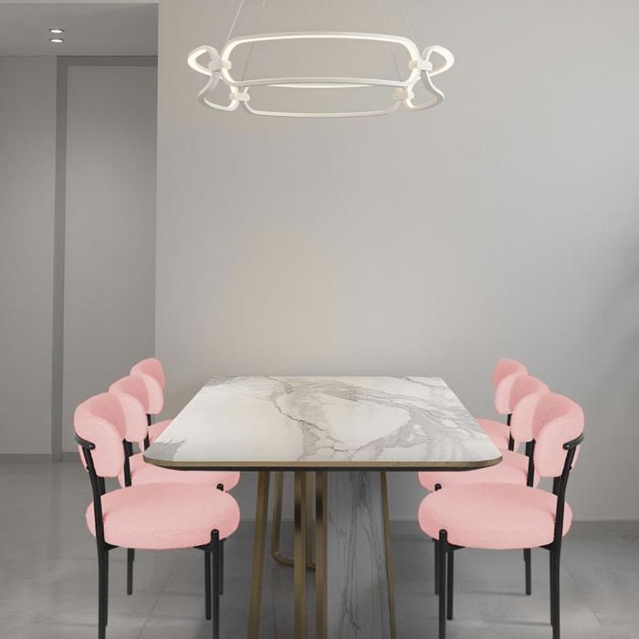 SUPFINE 6pcs Chaises de Salle à Manger Chaises Scandinave sans Accoudoirs Chaise de Salon Chaise de Cuisine avec Pieds en Métal