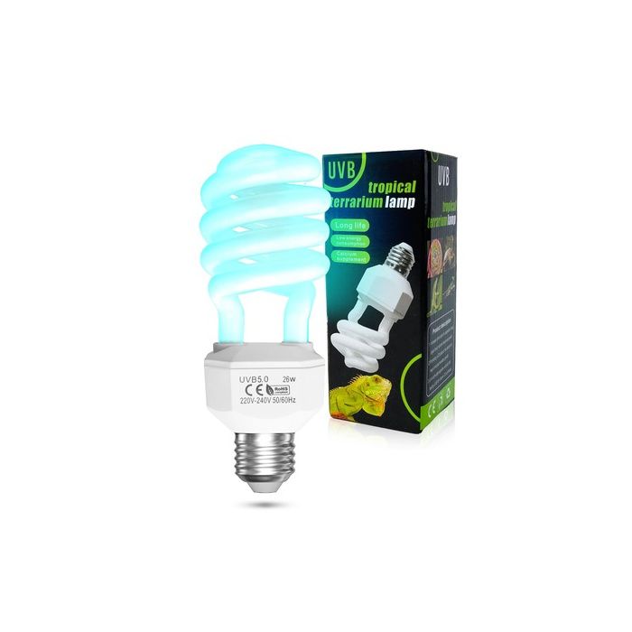 Ampoule UVA UVB E27 26 W 5.0 UVA UVB pour terrarium lampe tortue 220-240 V pour dragon léz caméléon serpent STERILISATEUR STRIL UV